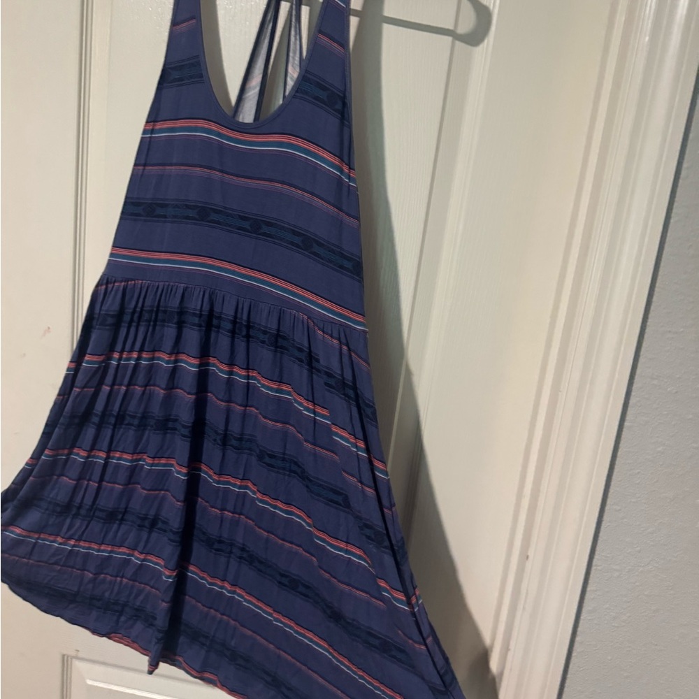 Striped Blue Sleeveless Dress
